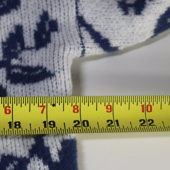 Berthie Blue White Sweater Floral Jacquard Knit Size 4 - Picture 9 of 10